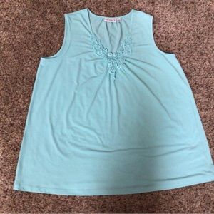 Aqua Tank Top sz L by Susan Graver QVC